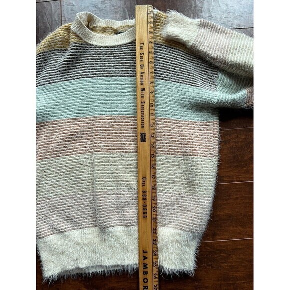 On Blue Colorful Casual Eyelet Pull Over Sweater Womens READ BELOW - Picture 4 of 5